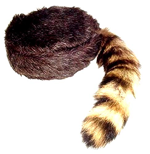 Davy Crockett Coon Skin Hat with Real Tail Size Medium