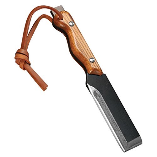Woodman's Pal PT102 Pro Tool Chisel Utility Fixed Blade Knife with Contoured Hardwood Ash Handles