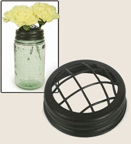 NEW 8 Rustic Antique Mason Jar Lids Floral Decor Individual Flower Frog Lids