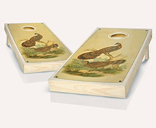 Pleasant Pheasant Stained Custom Cornhole Boards Regulation Size Game Set Baggo Bean Bag Toss + 8 ACA Regulation Bags