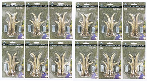12 Pack Bundle - 3" Right & Left Antler Drawer / Cabinet Pull - Deer Hunting Cabin Decor