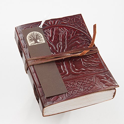LEATHER BLANK BOOK ~ Tree of Life Handmade Journal Diary Notebook w/ FREE Matching Bookmark