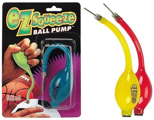 EZ SQUEEZE Sports BALL Hand Small Portable Air PUMP with Needle Basketball Football Soccer Volleyball