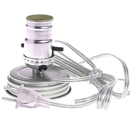 Mason Ball Jar Light/Lamp Adapter Kit - Primitive Zinc Lid