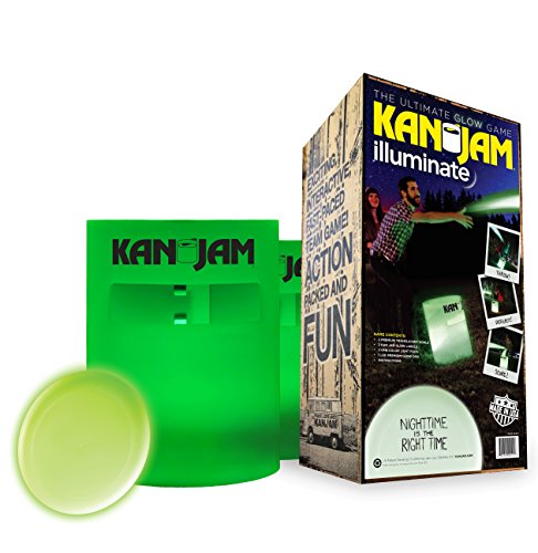 Kan Jam Illuminate Light-Up Game Set Includes Two Light-Up Targets and One LED Light-up Disc Play Day or Night Features Portable Construction