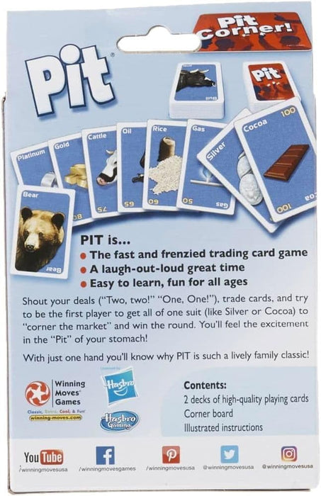 Winning Moves Pit Card Game - Corner The Market Game Games USA, Loud and Fun Party Game for 3 to 8 Players, Ages 7 and Up
