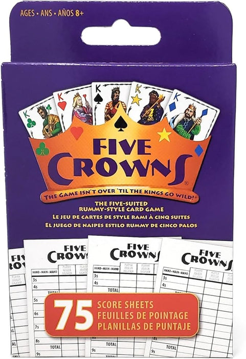 PlayMonster - Five Crowns Scorepad - 75 Page 2-Sided Card Game Replacement Score Sheets, 7 Players Ages 8+