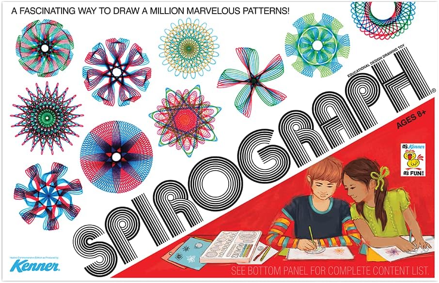 Spirograph Retro Deluxe Set – Arts and Crafts, Kids Toys, Art Supplies, Craft Supplies, Drawing Kit, Spiral Art, Reproduction of Classic Gear Design Kit, Pens, Design Sheet Included, Ages 8+