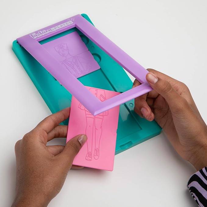 Fashion Plates My Style – Girls Mix-and-Match Drawing Kit, Arts and Crafts, Coloring, Art Supplies, Craft Supplies, Stencils, Crayons Included, Create Your Own Designs, Ages 6+