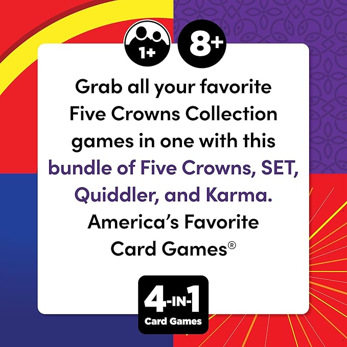 Five Crowns 4 Pack Bundle Card Games for Kids