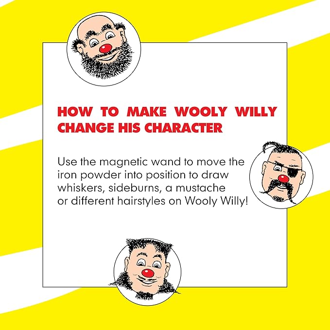 Original Wooly Willy, Magnetic Personalities – Drawing Kit, Arts and Crafts, Fidget Toys for Kids, Draw on Wooly’s Face, Portable, Easy to Use, Zero Mess Drawing, Screen-Free Toys, Ages 3+