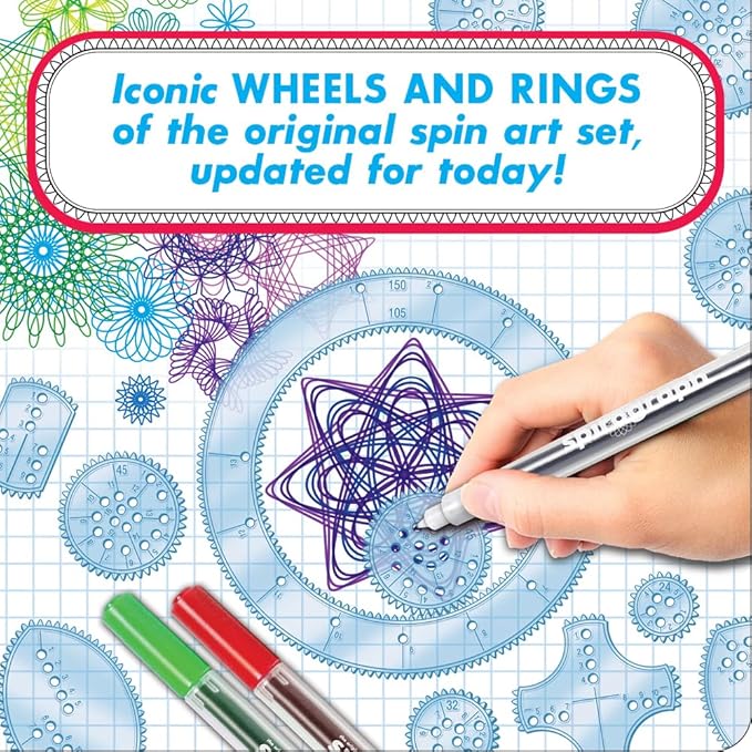 Spirograph — Deluxe Set — Spiral Art Drawing Kit — The Classic Way to Make Countless Amazing Designs — For Kids Ages 8+