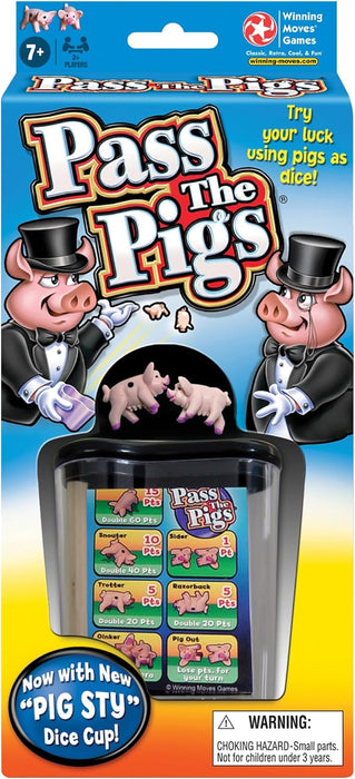 Winning Moves Pass The Pigs Games USA, a Hilarious Pig Dice Game, Family Favorite for Over 40 Years, for 2 or More Players, Ages 7+