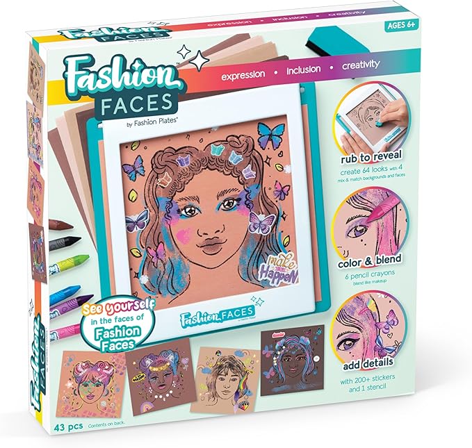 PlayMonster Fashion Faces Arts & Crafts for Ages 6 to 11