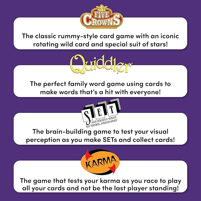 Five Crowns 4 Pack Bundle Card Games for Kids