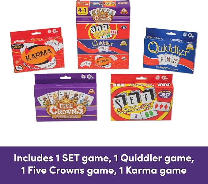 Five Crowns 4 Pack Bundle Card Games for Kids