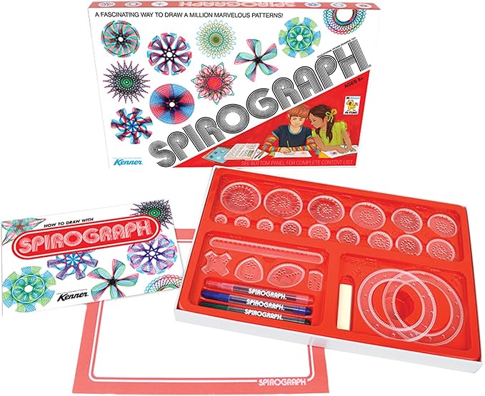 Spirograph Retro Deluxe Set – Arts and Crafts, Kids Toys, Art Supplies, Craft Supplies, Drawing Kit, Spiral Art, Reproduction of Classic Gear Design Kit, Pens, Design Sheet Included, Ages 8+