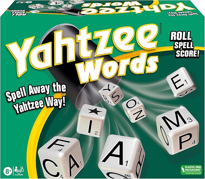 Winning Moves Yahtzee Words Games USA, Family Word Game Version for 2 or More Players, Ages 8+