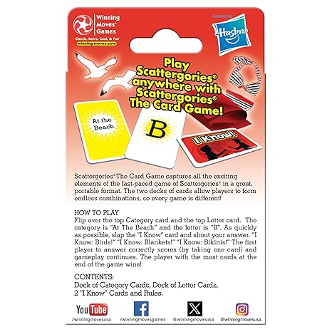 Winning Moves Scattergories The Card Game, Fast-Paced Play at Once Card Game of Categories, for 2 or More Players, Ages 8+