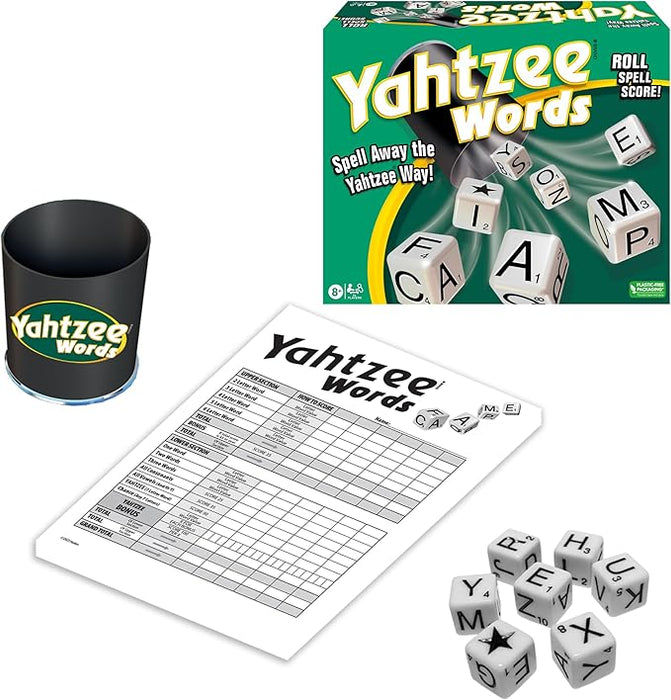 Winning Moves Yahtzee Words Games USA, Family Word Game Version for 2 or More Players, Ages 8+