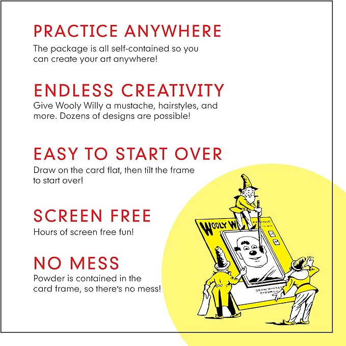 Original Wooly Willy, Magnetic Personalities – Drawing Kit, Arts and Crafts, Fidget Toys for Kids, Draw on Wooly’s Face, Portable, Easy to Use, Zero Mess Drawing, Screen-Free Toys, Ages 3+