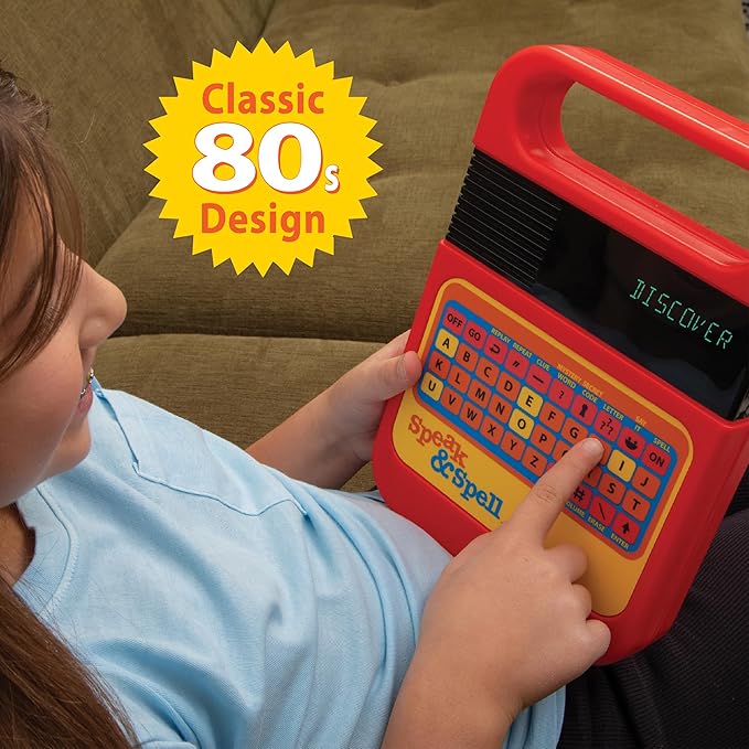 Speak & Spell Electronic Game - Educational Learning Toy, Spelling Games, 80s Retro Handheld Arcade, Autism Toys, Activity for Boys, Girls, Toddler, Ages 7+