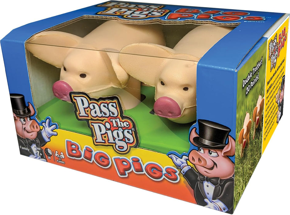Pass The Pigs Big Pigs by Winning Moves Games USA, Hysterical Pig-Dice Rolling Game with Oversized Foam Pigs for 2+ Players, Ages 8 +
