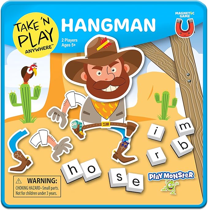 PlayMonster Take N Play Anywhere — Hangman — Easy to Use, Hard to Lose — Fun on the Go Travel Game — For Ages 5+