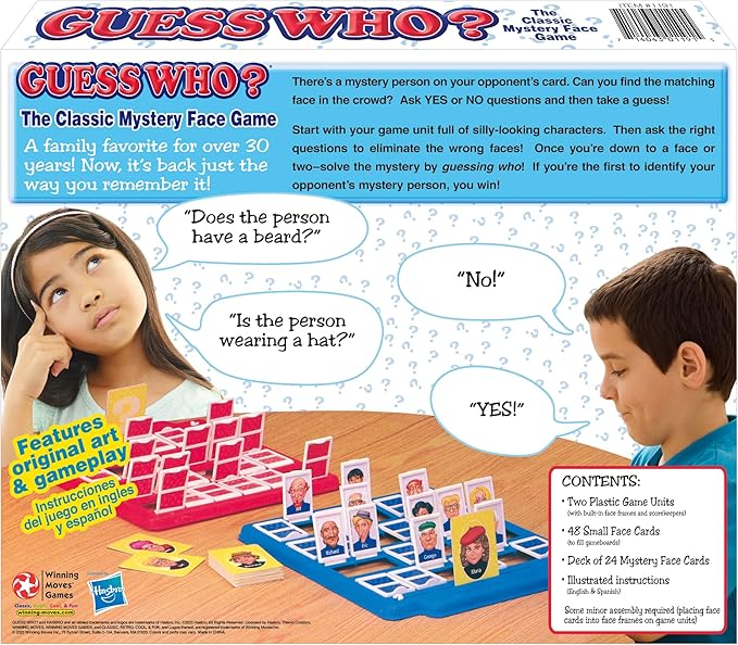 Guess Who? Board Game with Classic Characters by Winning Moves Games USA, Classic Children's Mystery Board Game of Deduction for 2 Players, Ages 6+