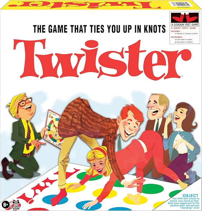 Classic Twister with Retro Design and Oversized Spinner by Winning Moves Games USA, Party Game for 2-4 Players, Indoor and Outdoor Fun for Kids Ages 6+