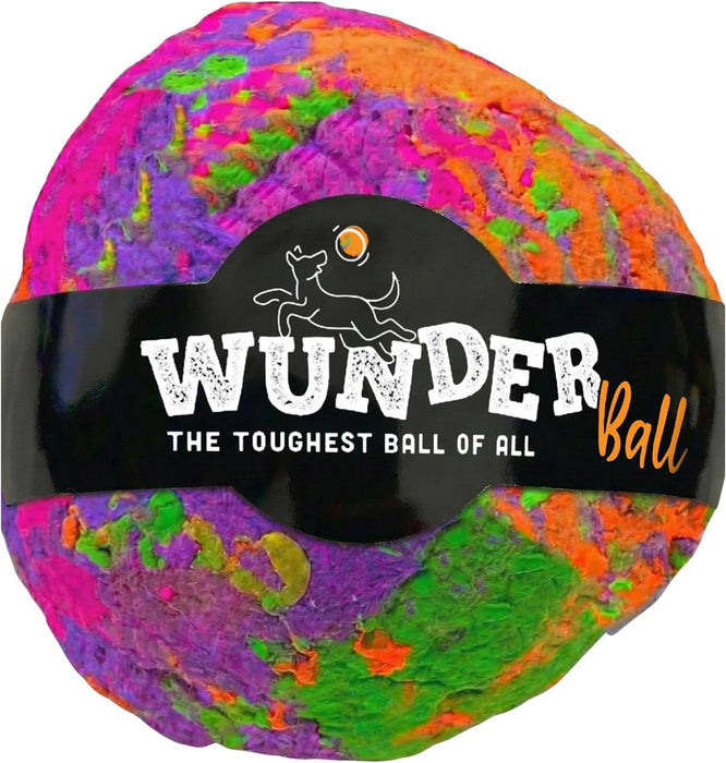 WACKYwalk'r WUNDERball Durable Dog Fetch Toy – Indestructible Natural Rubber Ball, Safer Than Tennis Balls, Floats for Indoor & Outdoor Play, Handmade in North America, Swirl (up to 40 lbs.)