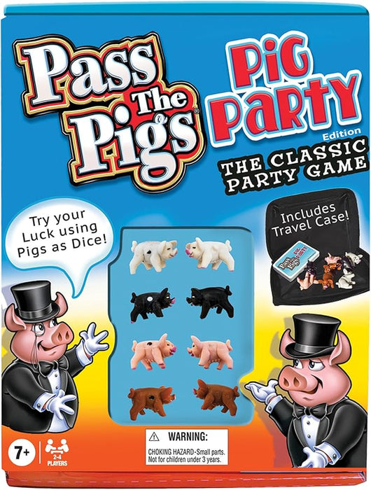 Pass The Pigs: Pig Party Edition by Winning Moves Games USA, Try Your Luck Using Pigs as Dice, Up to 4 Players Can Now All Play Pass The Pigs at The Same Time, Ages 7+