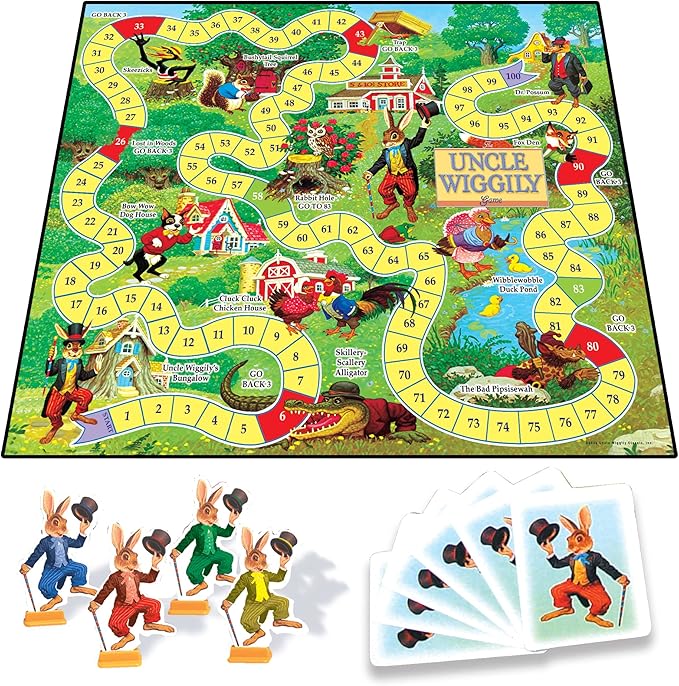 Uncle Wiggily by Winning Moves Games USA, The Classic Child's First Reading Game, for 2 to 4 Players, Ages 4+