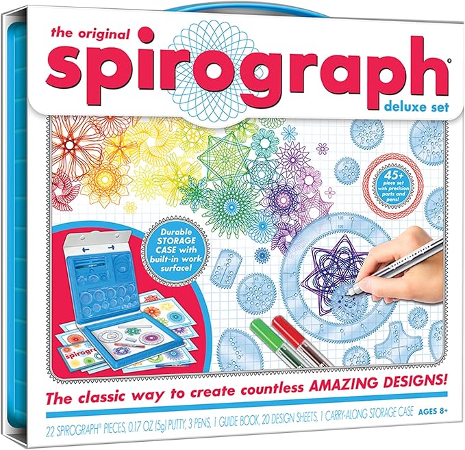 Spirograph — Deluxe Set — Spiral Art Drawing Kit — The Classic Way to Make Countless Amazing Designs — For Kids Ages 8+