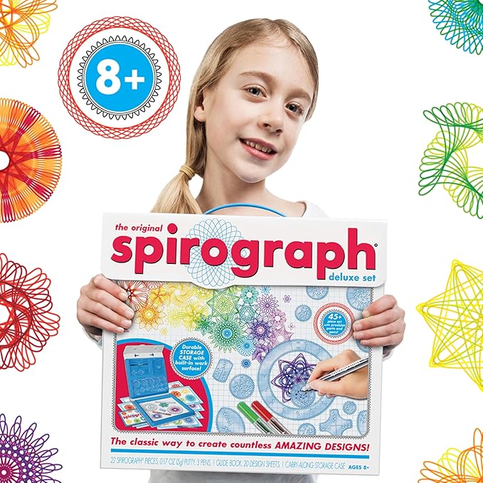 Spirograph — Deluxe Set — Spiral Art Drawing Kit — The Classic Way to Make Countless Amazing Designs — For Kids Ages 8+