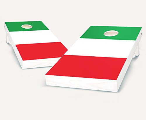 Italian ITALY Flag Cornhole Boards Regulation Size Game Set Baggo Bean Bag Toss + 8 ACA Regulation Bags