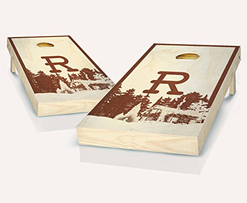 Monogrammed Roughneck Rosewood Stained Custom Cornhole Boards Regulation Size Game Set Baggo Bean Bag Toss + 8 ACA Regulation Bags