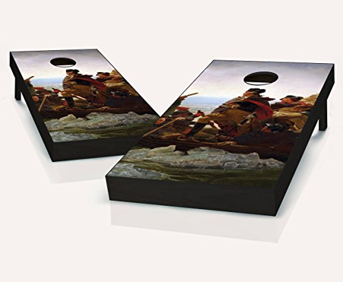 Crossing the Delaware Cornhole Boards Regulation Size Game Set Baggo Bean Bag Toss + 8 ACA Regulation Bags