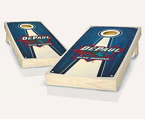 DePaul Blue Demons Stained Pyramid Custom Cornhole Boards Regulation Size Game Set Baggo Bean Bag Toss + 8 ACA Regulation Bags