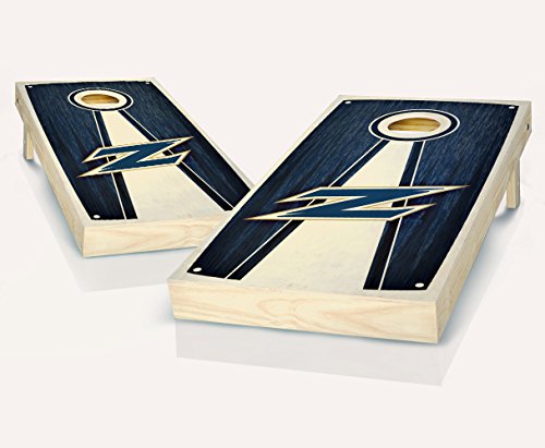 Akron Zips Stained Pyramid Custom Cornhole Boards Regulation Size Game Set Baggo Bean Bag Toss + 8 ACA Regulation Bags