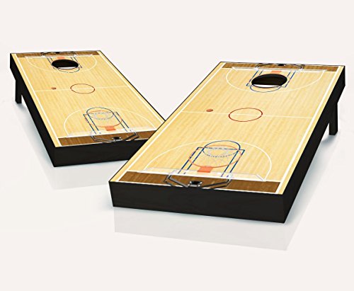 BASKETBALL Full Court Cornhole Boards Regulation Size Game Set Baggo Bean Bag Toss + 8 ACA Regulation Bags