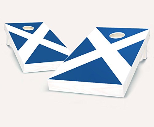 Scottish SCOTLAND Flag Cornhole Boards Regulation Size Game Set Baggo Bean Bag Toss + 8 ACA Regulation Bags