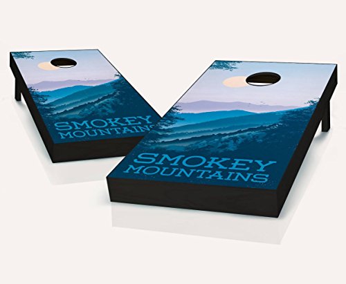 Great Smoky Mountain ATTRACTION Cornhole Boards Regulation Size Game Set Baggo Bean Bag Toss + 8 ACA Regulation Bags