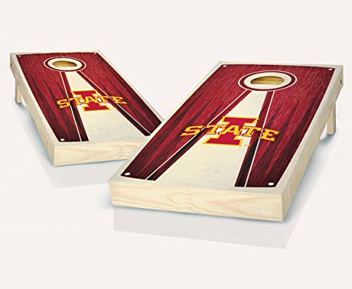 Iowa State Cyclones Stained Pyramid Custom Cornhole Boards Regulation Size Game Set Baggo Bean Bag Toss + 8 ACA Regulation Bags