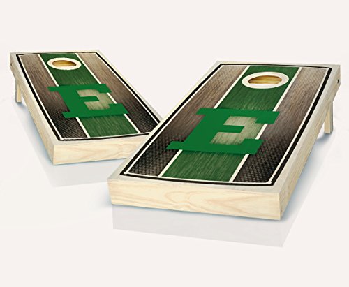 Eastern Michigan Eagles Stained Striped Custom Cornhole Boards Regulation Size Game Set Baggo Bean Bag Toss + 8 ACA Regulation Bags