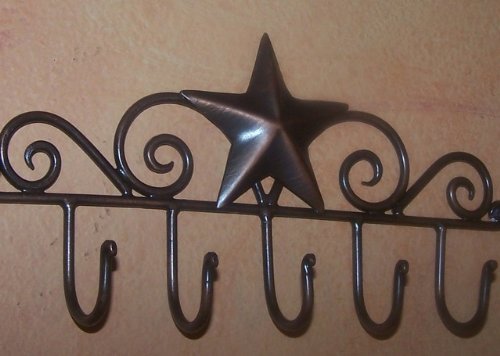 2 X Key Racks ~ Exclusive Key Rack Holder ~ Star Key Ring Holder - Aged Copper