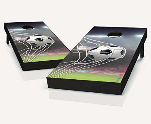 Soccer BALL Goal Cornhole Boards Regulation Size Game Set Baggo Bean Bag Toss + 8 ACA Regulation Bags