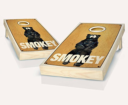 Smokey Bear Stained Custom Cornhole Boards Regulation Size Game Set Baggo Bean Bag Toss + 8 ACA Regulation Bags