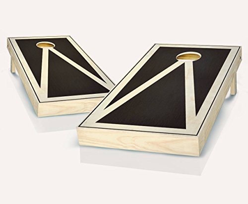 Pyramid Ebony Stained Custom Cornhole Boards Regulation Size Game Set Baggo Bean Bag Toss + 8 ACA Regulation Bags