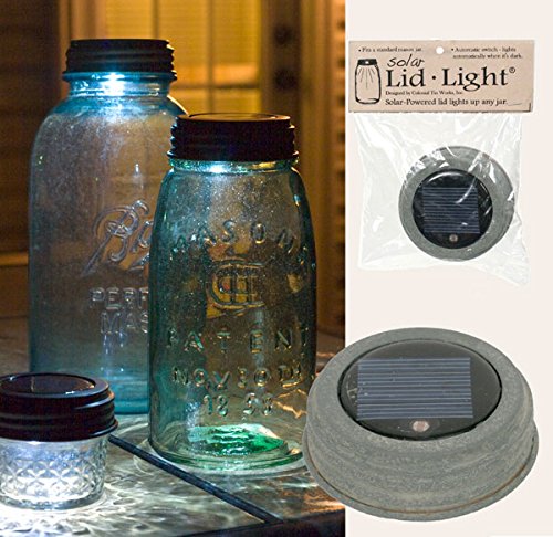 Solar Lid-light Gift Set with Scented Tea Light, Weathered Galvanized Finish (Lid Only)